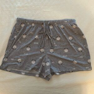 Rae Dunn gray with clocks pajama bottoms size medium